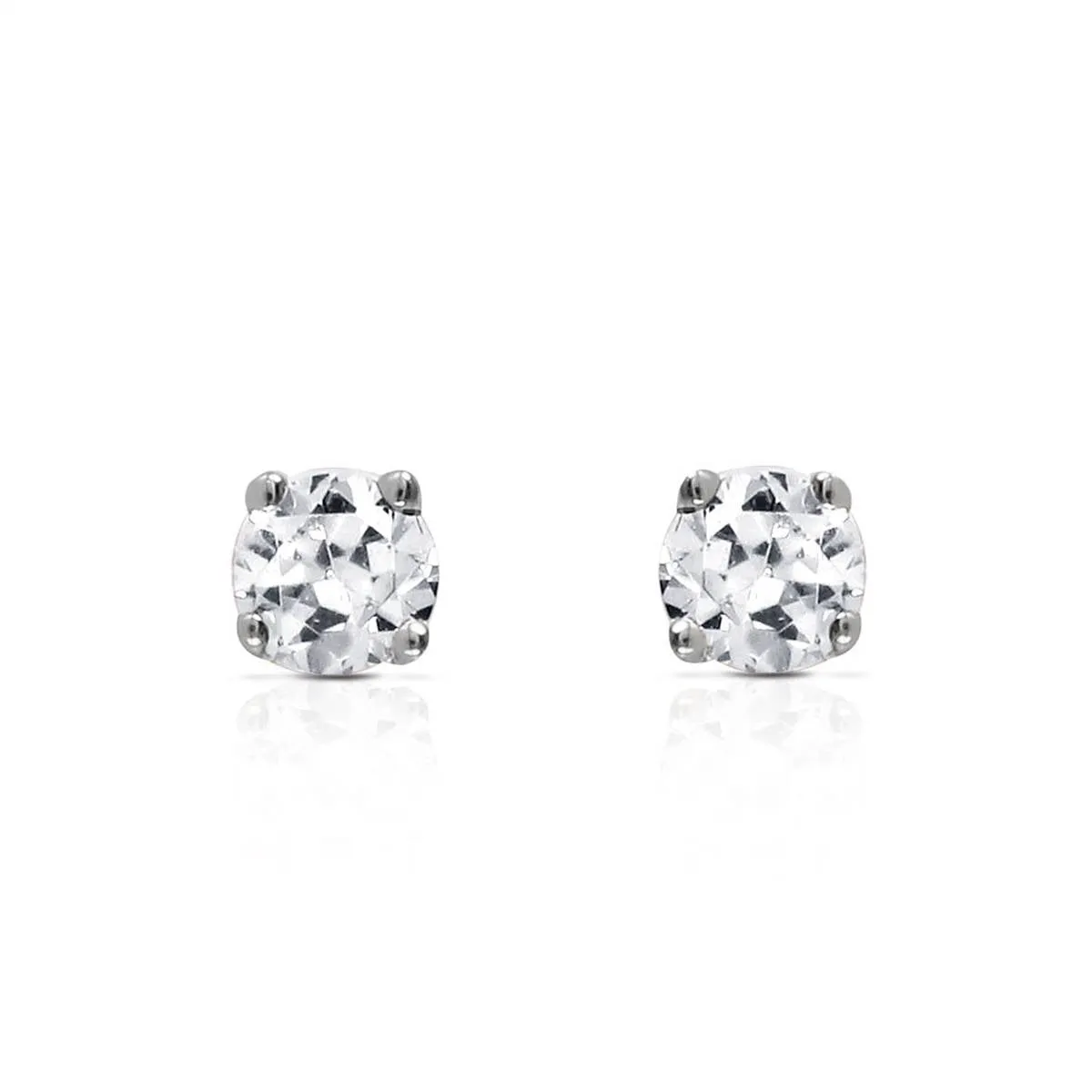 0.1 Carat 14K Solid White Gold Stud Earrings 0.10 Carat Natural Diamond