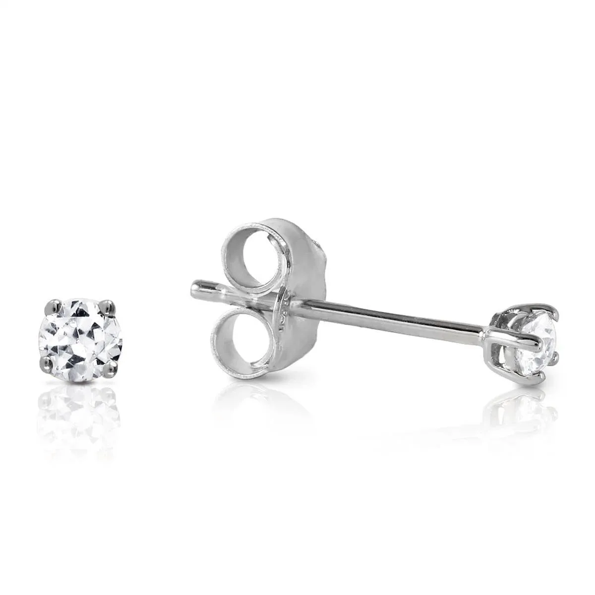 0.1 Carat 14K Solid White Gold Stud Earrings 0.10 Carat Natural Diamond