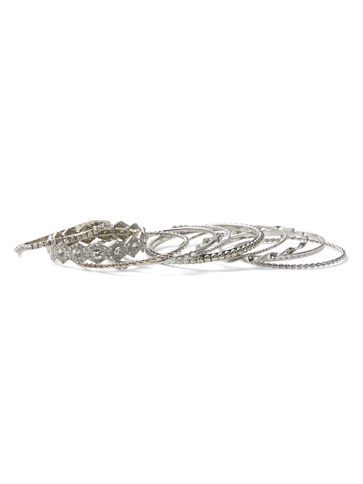 10-Piece Silver Bangles Set