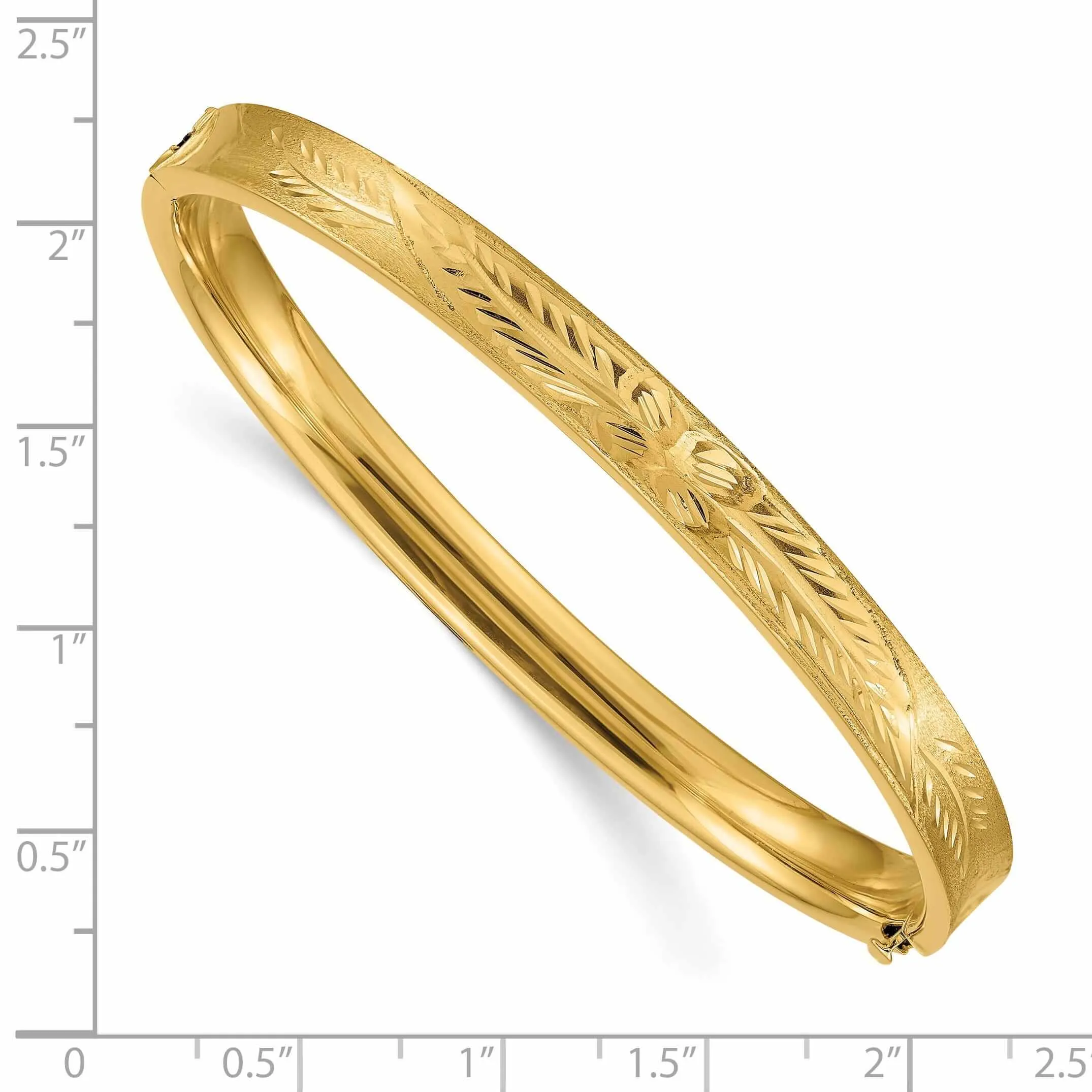 14k Gold D.C Concave Hinged Bangle Bracelet