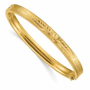 14k Gold D.C Concave Hinged Bangle Bracelet