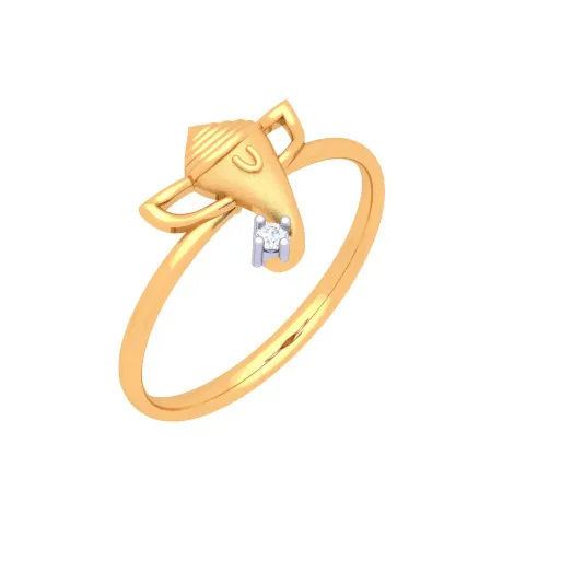 14k Majestic Ganesha Designed Gold Ring From Amazea Collection