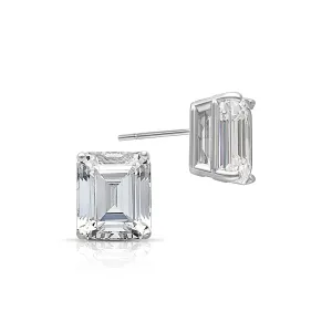 14KW Emerald Cut Studs