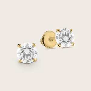 1.5 ct 18k Gold Lab Grown Diamond Solitaire Stud Earrings