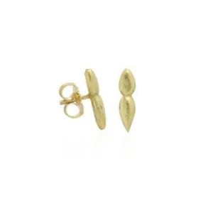 18k Gold Double Teardrop Studs