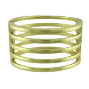 5 Row of Matte Gold Bars Hinged Bangle - BG505