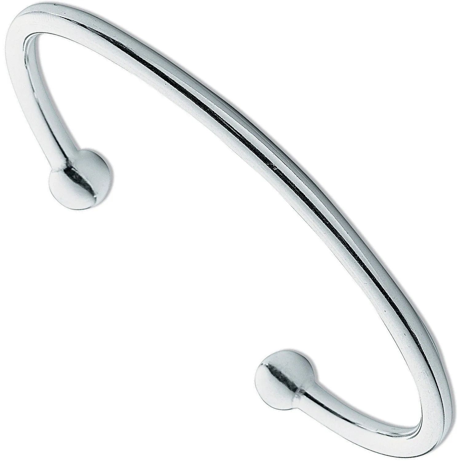 925 Sterling Silver 4mm Solid Torque Bangle 25.0g