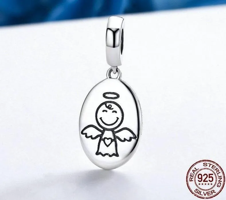 925 Sterling Silver Guardian Angel Pendant Charm Jewelry SCC328 Without Chain