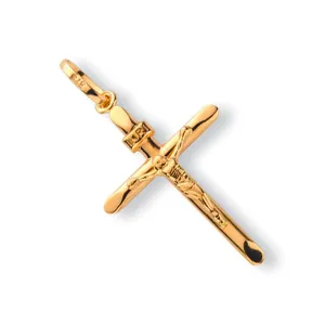 9ct Yellow Gold Crucifix Cross Pendant Necklace 0.6g