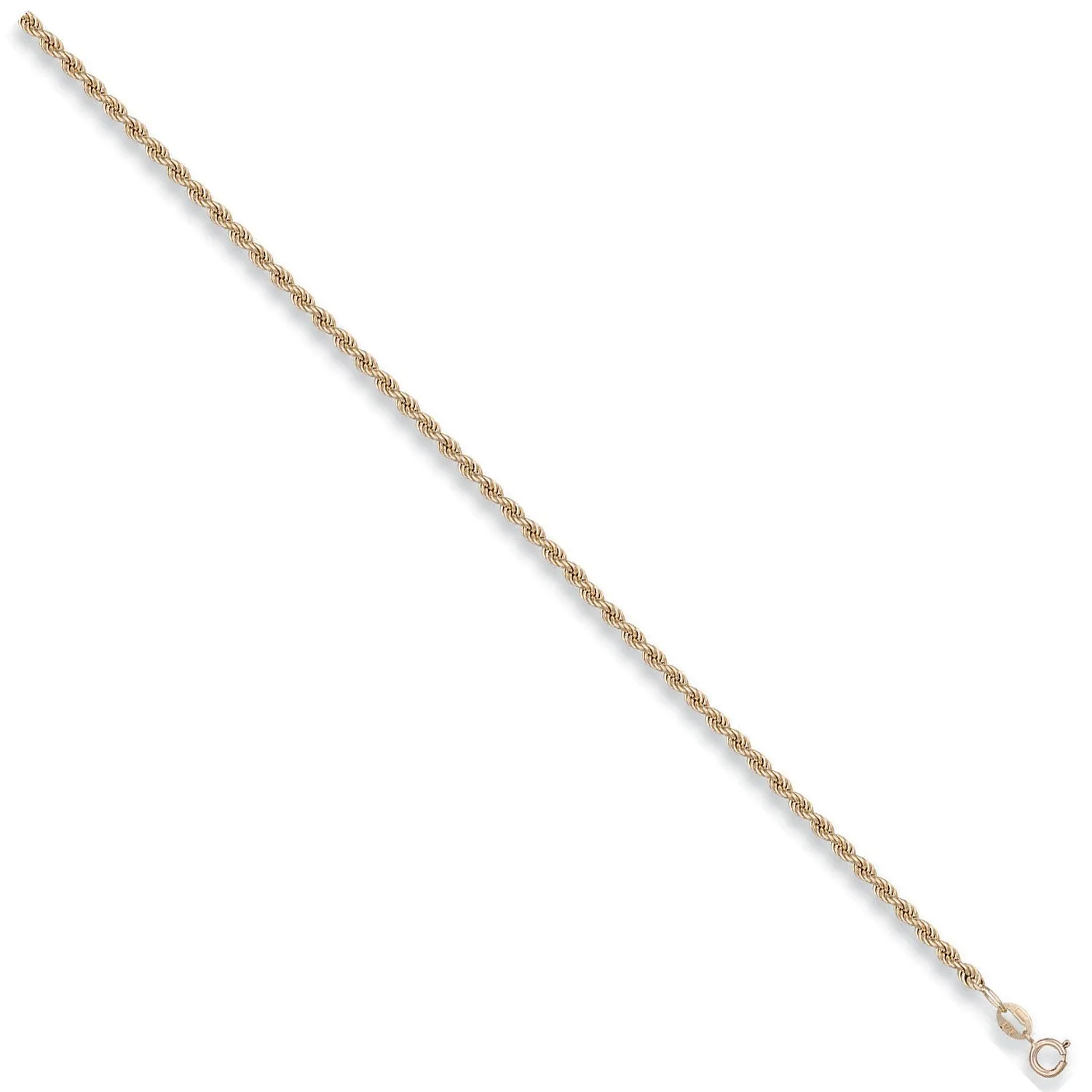 9ct Yellow Gold Hollow 2.7mm 20 Inch Rope Necklace 3.6g