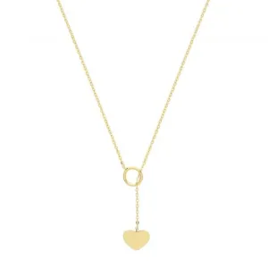 9ct Yellow Gold Open Circle and Heart Necklet NK398