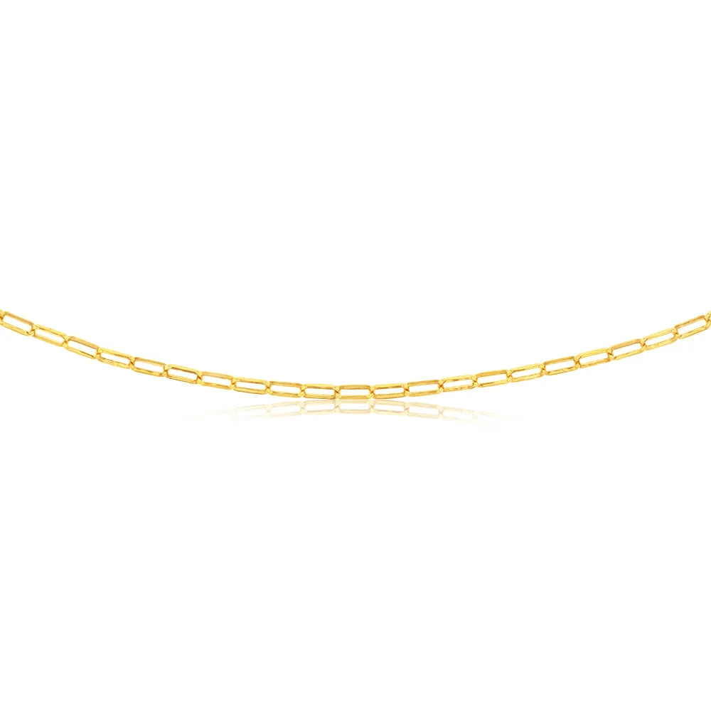 9ct Yellow Gold Silverfilled Small Paperclip 60cm Chain