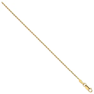 9ct Yellow Gold Solid 1.2mm 16 Inch Rope Necklace 2.5g