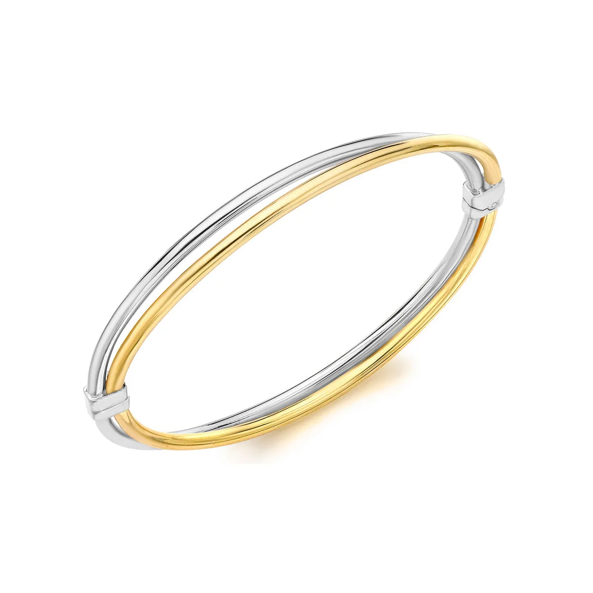 9K 2 Colour Gold Double Row Bangle