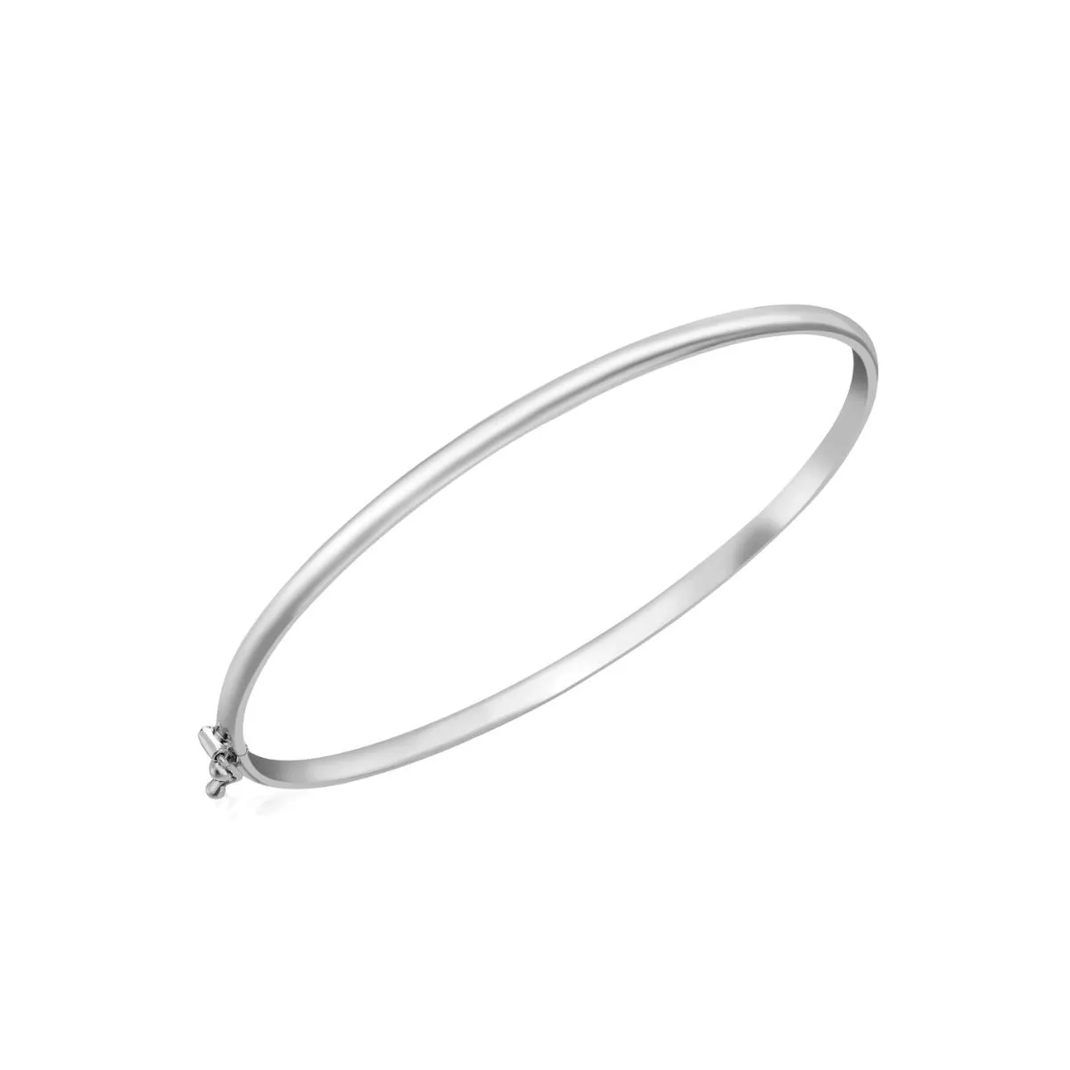 9K White Gold 3mm Domed Tube Bangle