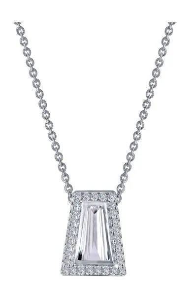 9N080CLP Bezel Set Baguette Necklace