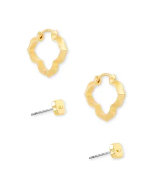 Abbie Stud & Huggie Earrings Set