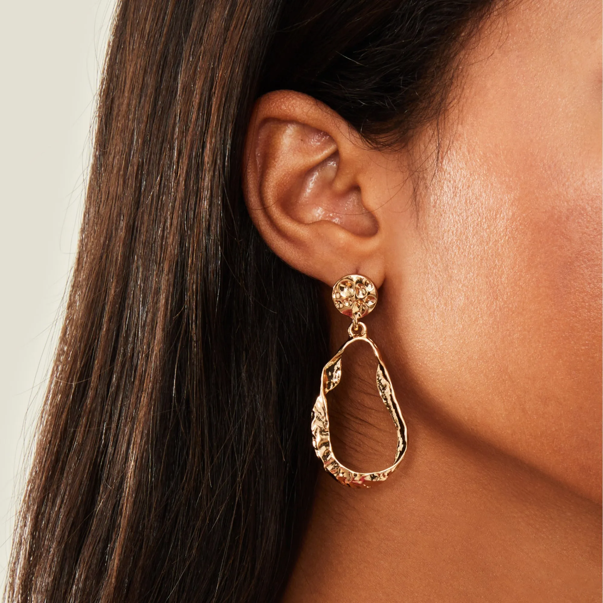 Accessorize London Women's Gold Twisted Teardrop Earrings