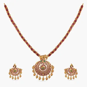 Aditri Floral Elephant Antique Necklace Set