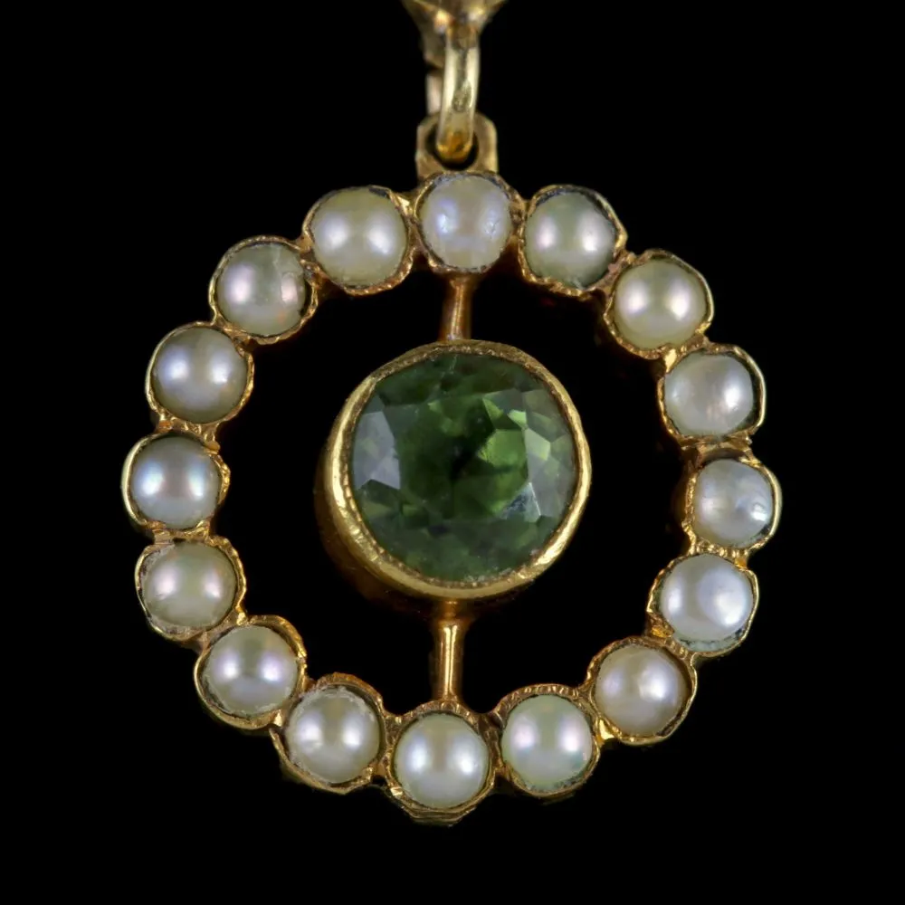 Antique Victorian Suffragette Pendant Necklace 15Ct Gold Circa. 1900