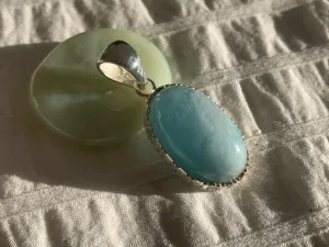 Aquamarine Lilith Pendant - Reg. Oval