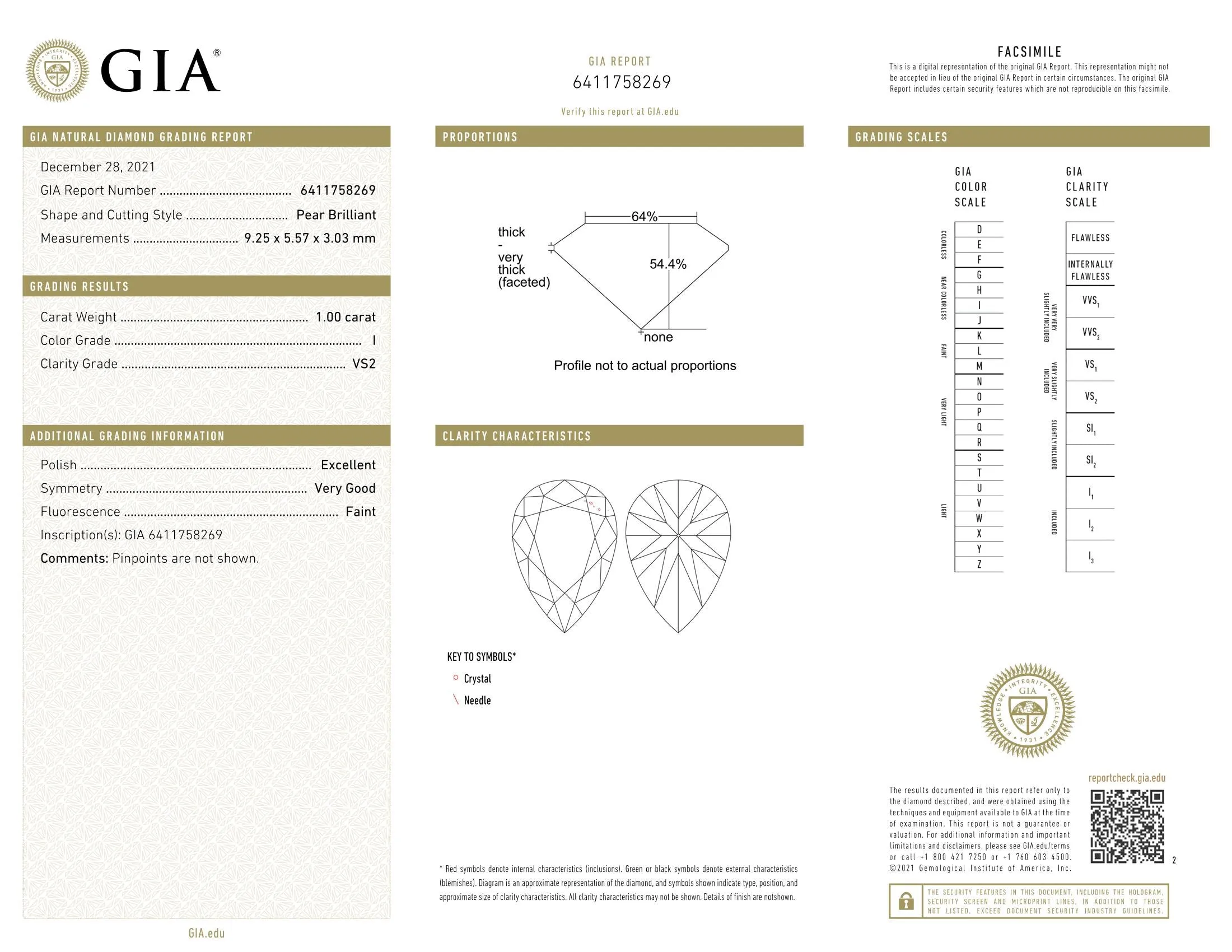 Beauvince GIA I VS2-SI1 Certified 2.00 Carat Pear Shape Diamond Studs