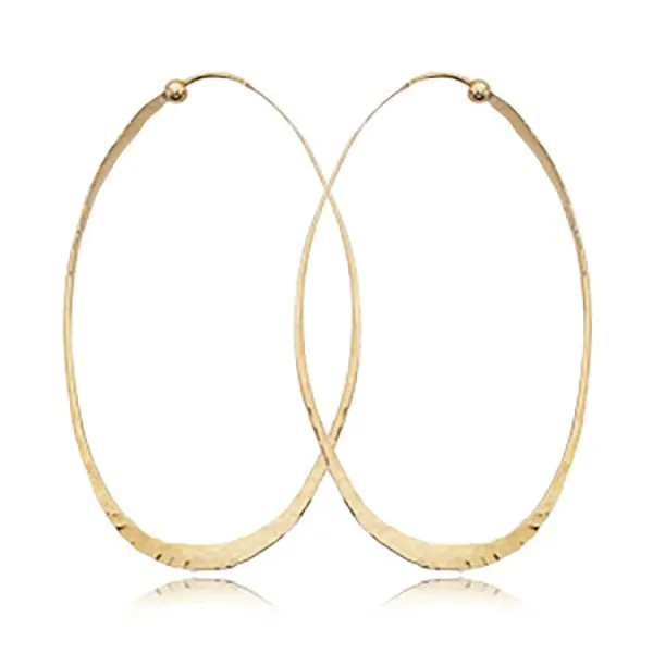 Ben Garelick Contemporary Hammered Oval Hoop Earrings