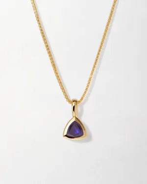 Blue Sapphire September Birthstone Necklace - Gold