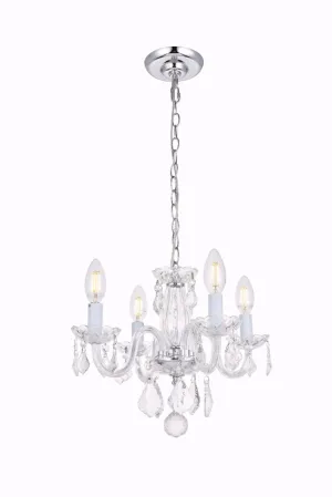 C121-7804D15C/RC - Regency Lighting: Baroque 4 light Chrome Pendant Clear Royal Cut Crystal