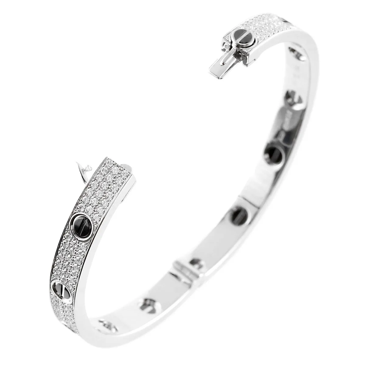 Cartier Love Diamond White Gold Bangle Bracelet N6032416