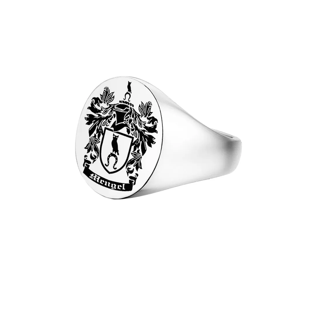 Carved Signet Round Ring Base for Family Crest - Solid Gold