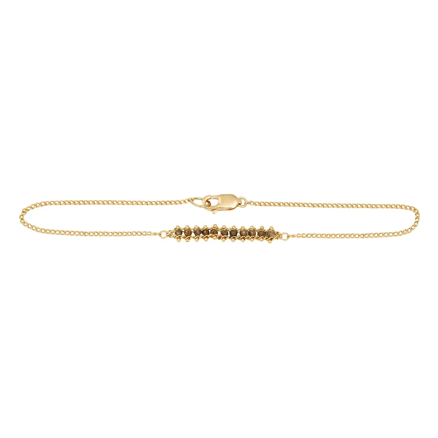 Champagne Diamond Textile Row Bracelet