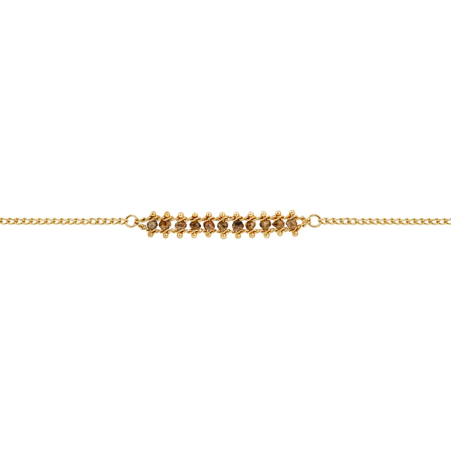 Champagne Diamond Textile Row Bracelet