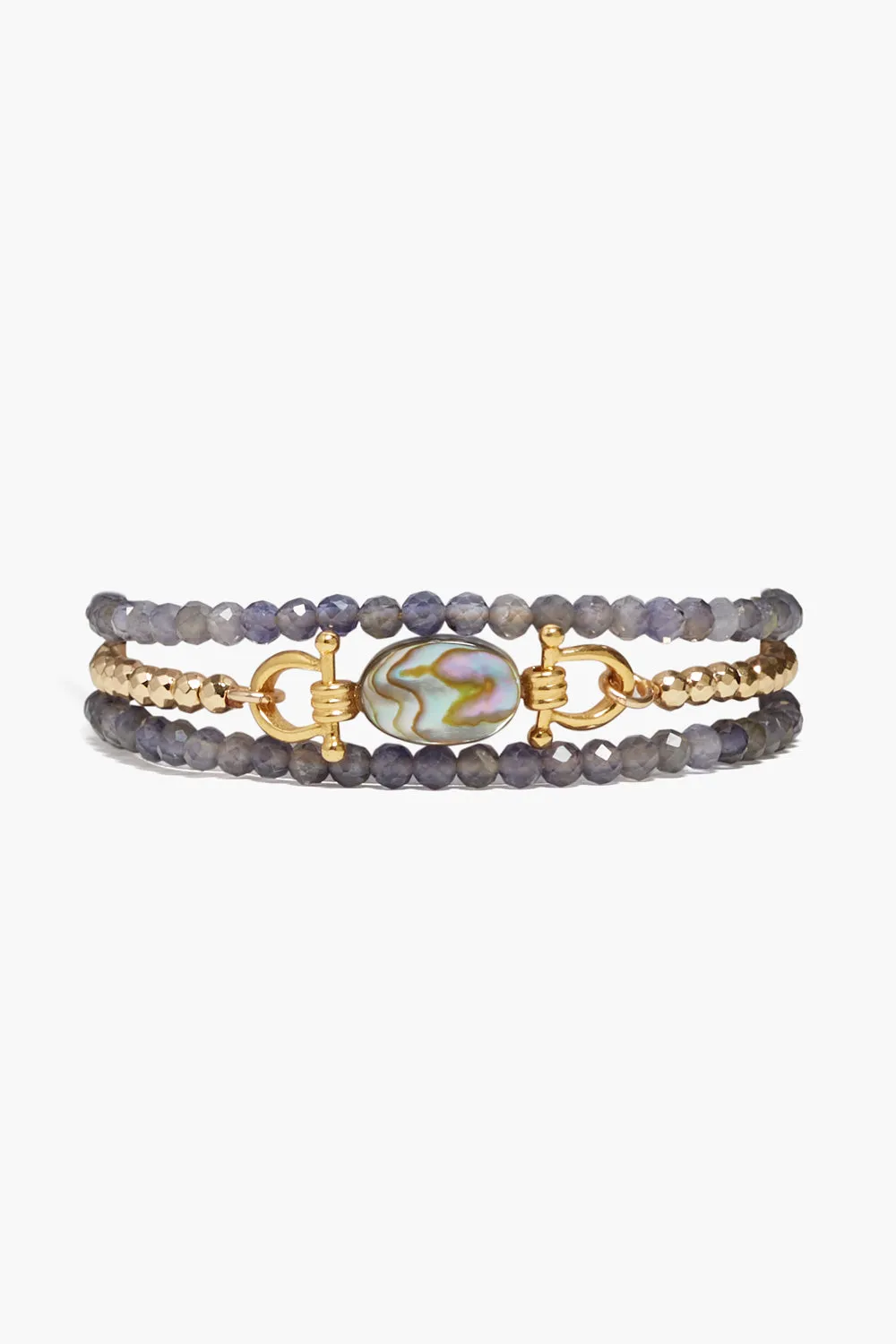 Cheval Triple Naked Wrap Bracelet Iolite