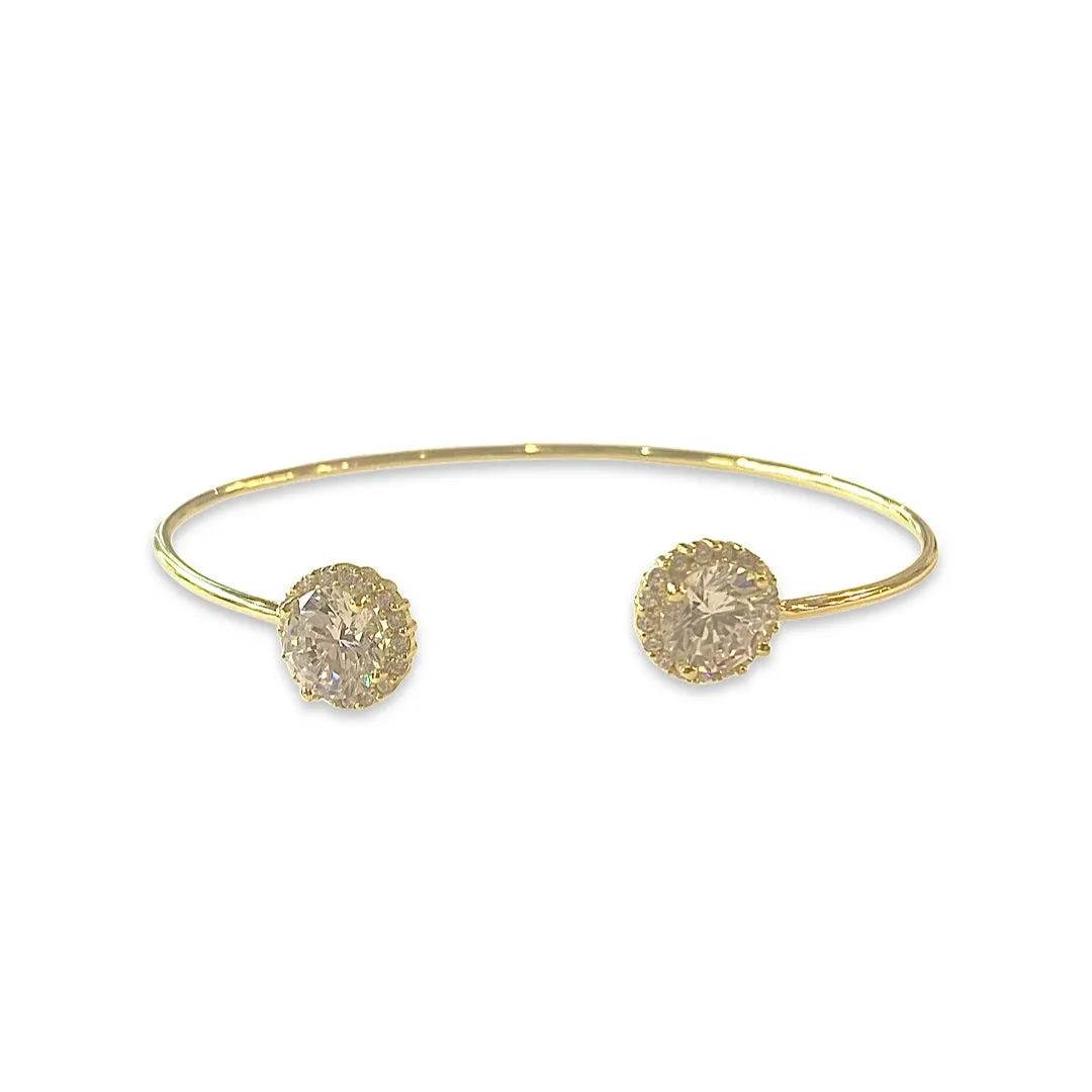 Circle Pave Open Cuff Bracelet