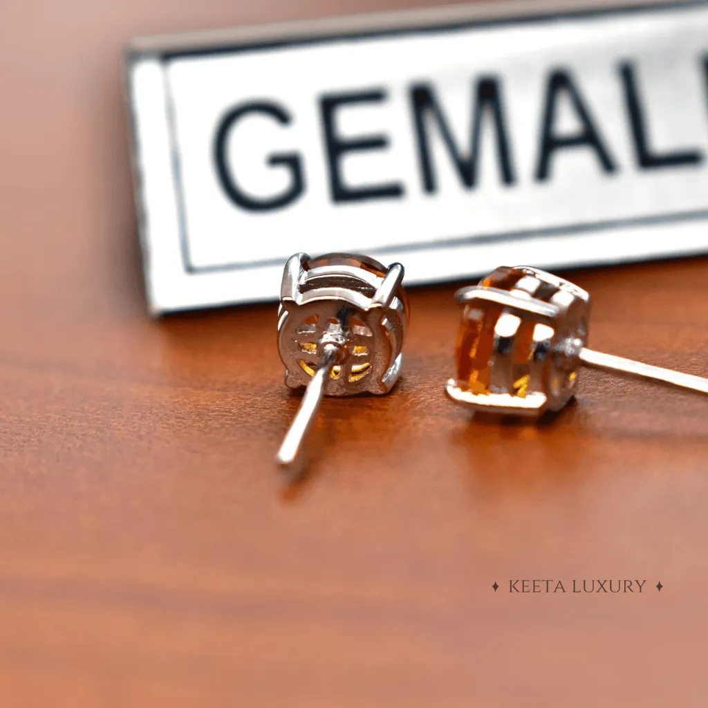 Classic - Citrine Studs Earrings