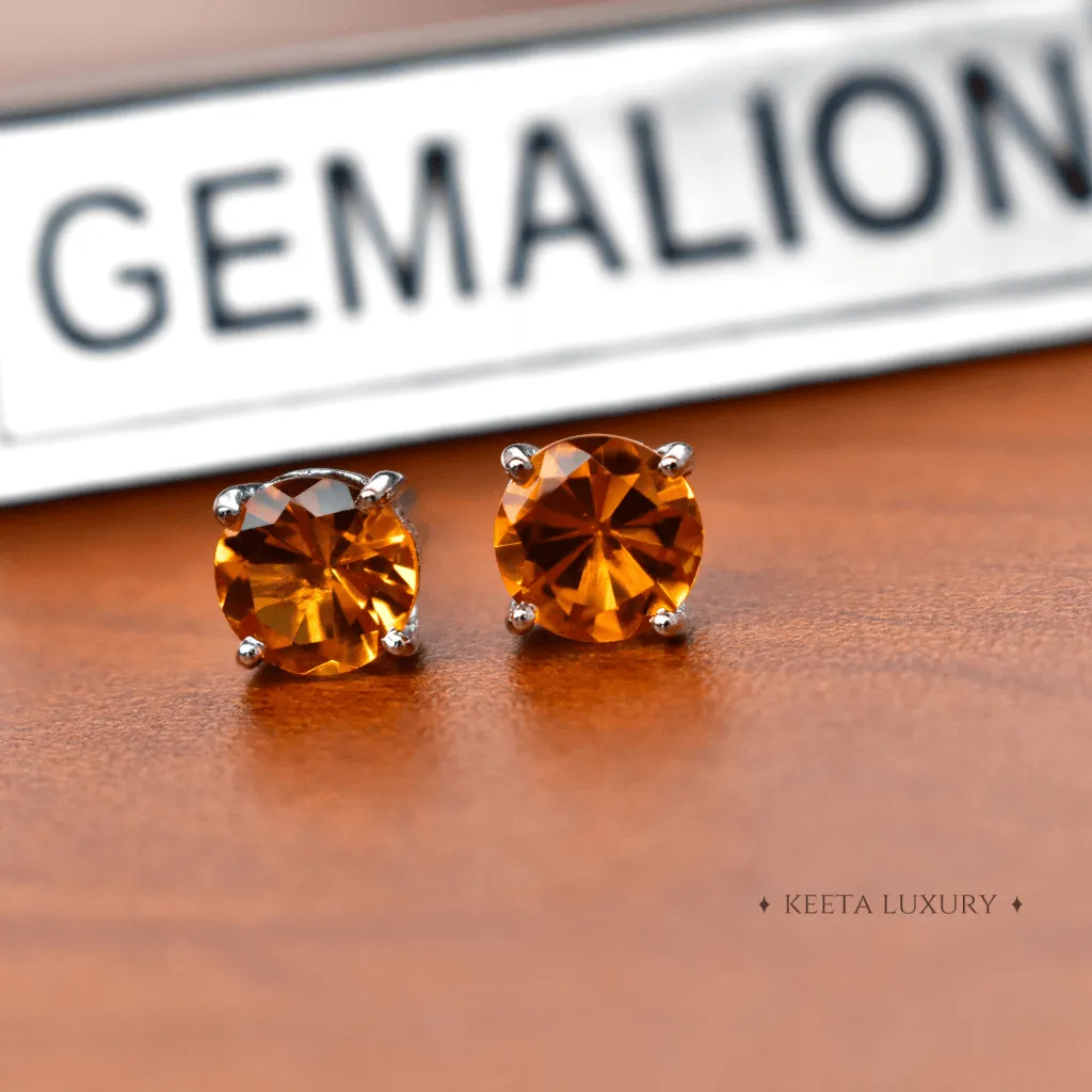 Classic - Citrine Studs Earrings