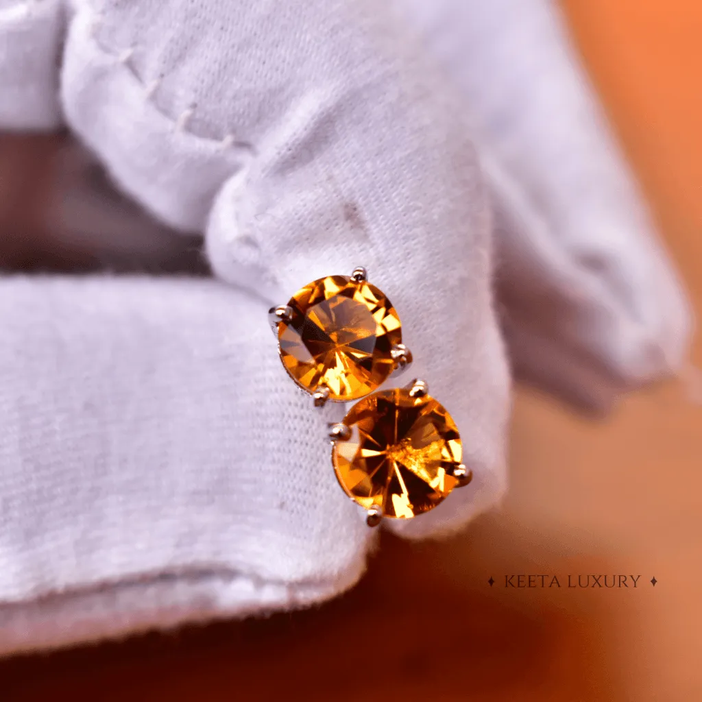 Classic - Citrine Studs Earrings