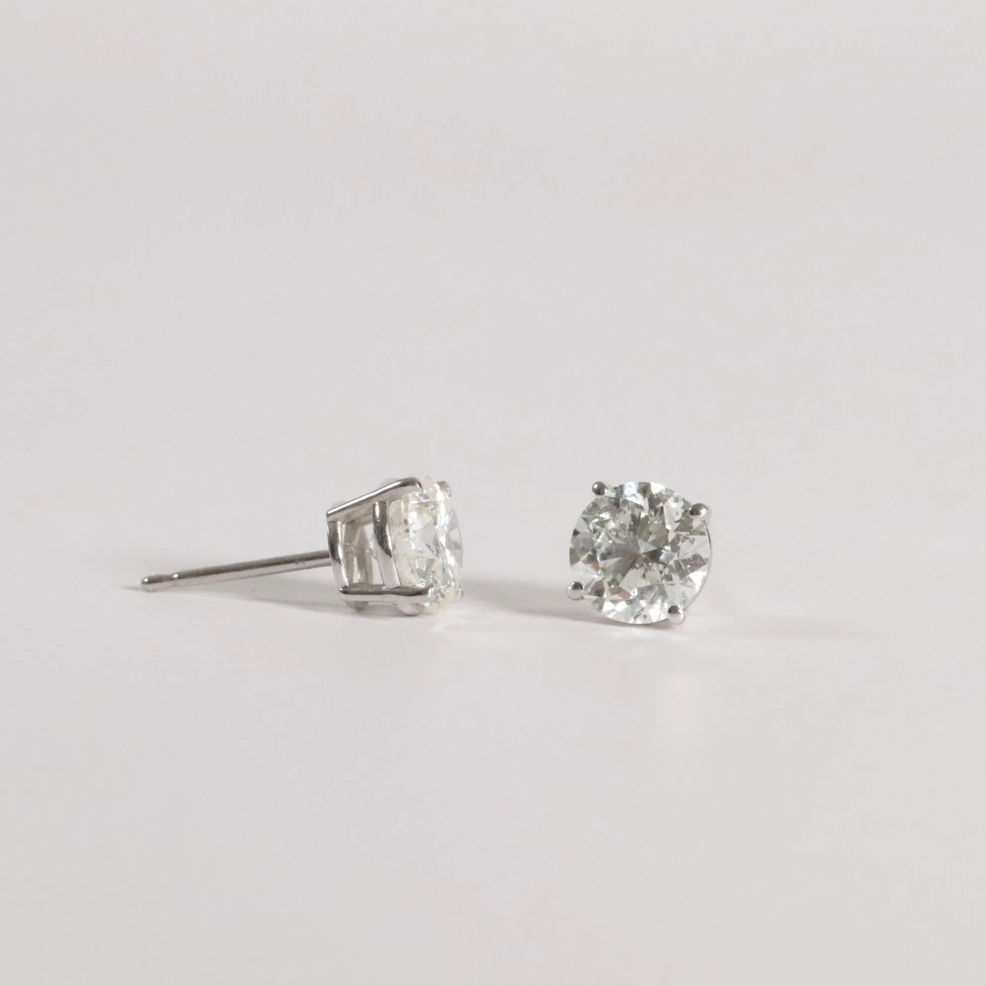 Classic Natural Diamond Studs - 4 Prong