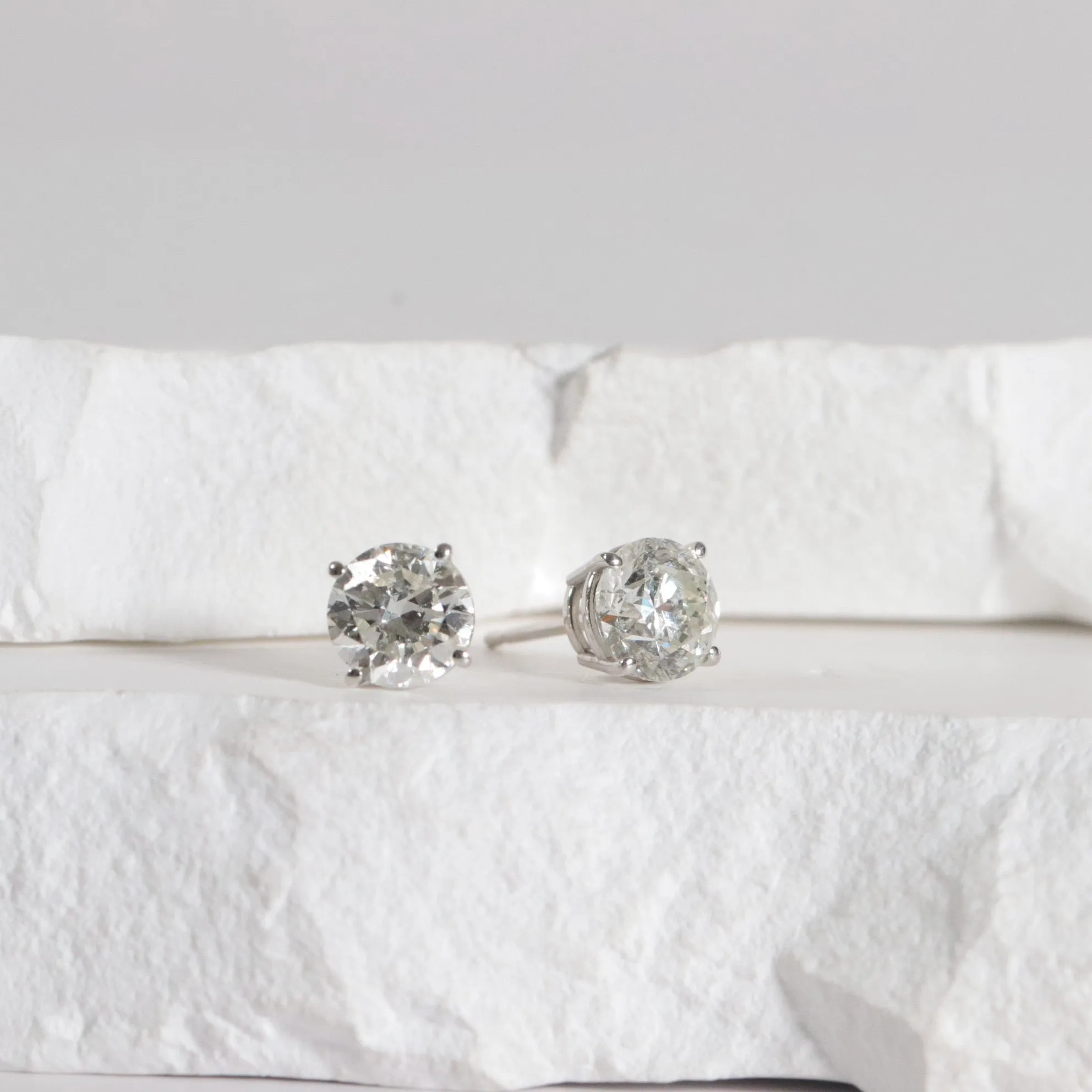 Classic Natural Diamond Studs - 4 Prong