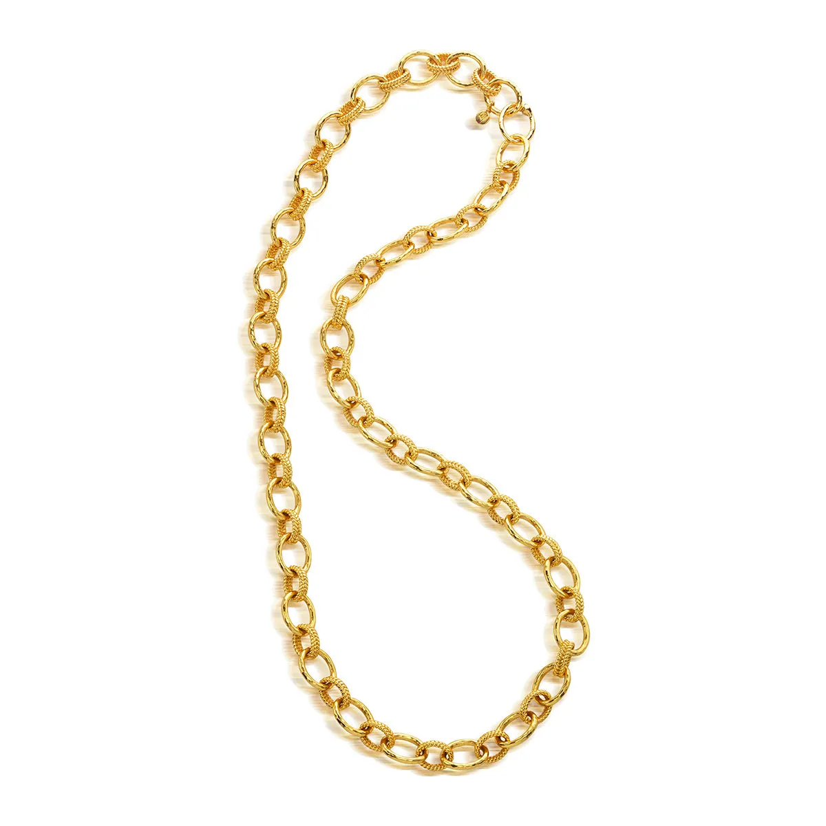 Cleopatra Regal Link Necklace, 32" - Gold