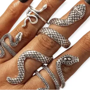 Cleopatra Silver Snake Ring