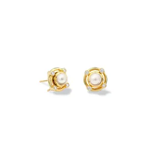 Compass Earring Halos Yellow Gold - Diamond