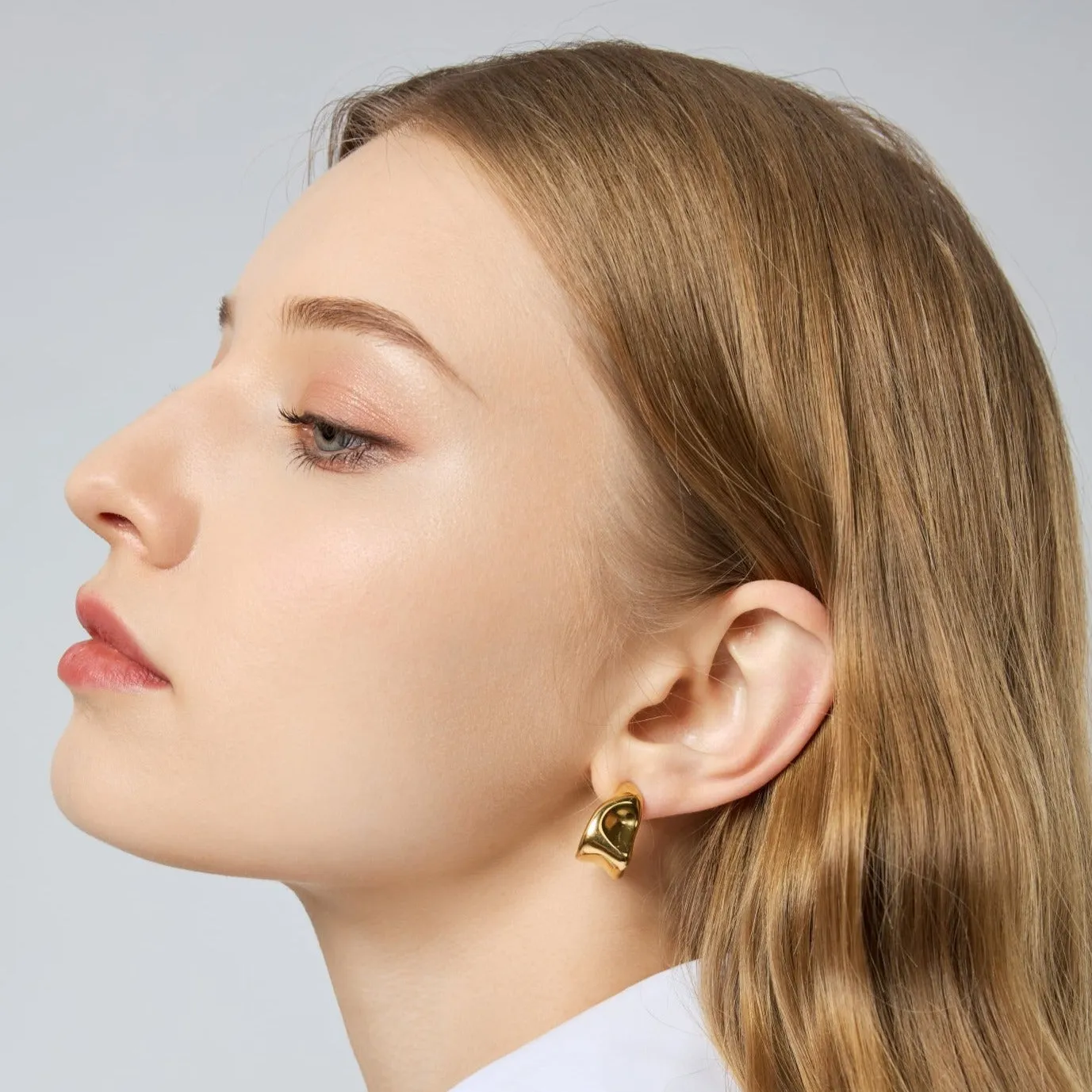 Contemporary Melted Irregular Hoops Earrings