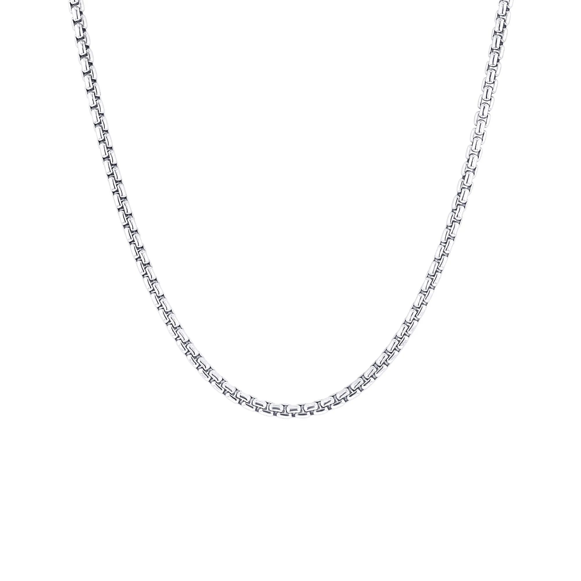 Creed Silver Box Link Chain Necklace