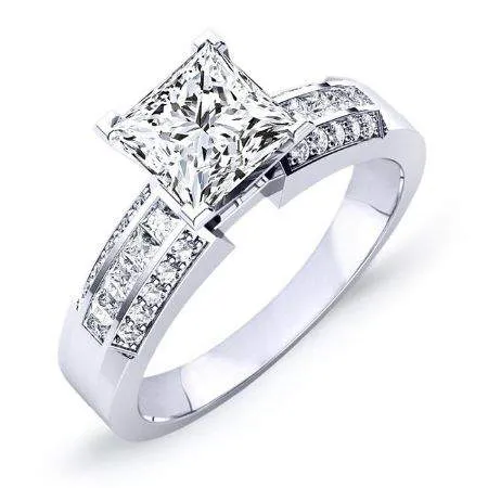 Crocus - GIA Natural Princess Diamond Engagement Ring