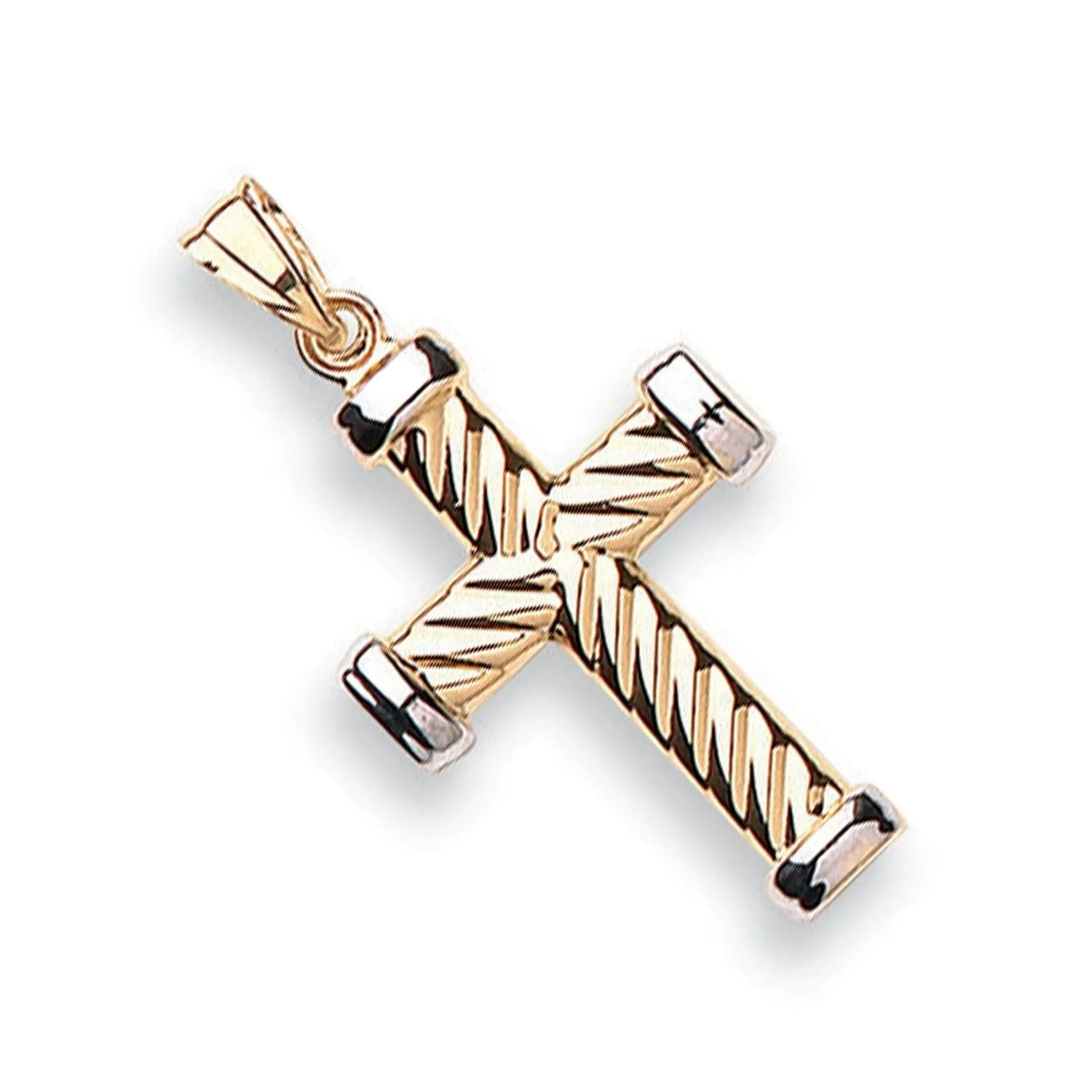 Cross Pendant Necklace in 9ct 2 Tone Gold 1.1g