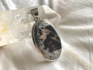 Dendritic Agate Ansley Pendant - Large Oval