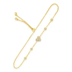 Diamond Adjustable Heart Bracelet