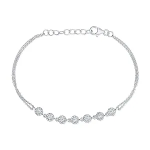 Diamond Halo Cable Chain Bracelet